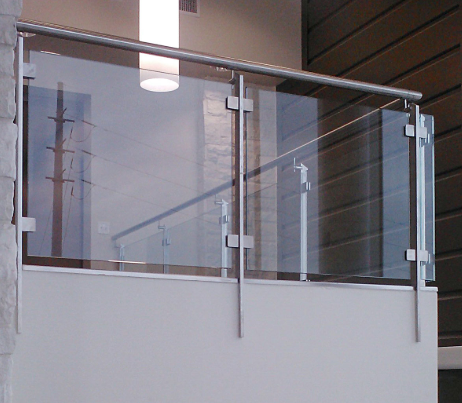 senior stainless steel post glass balustrades with round tubular handrail 