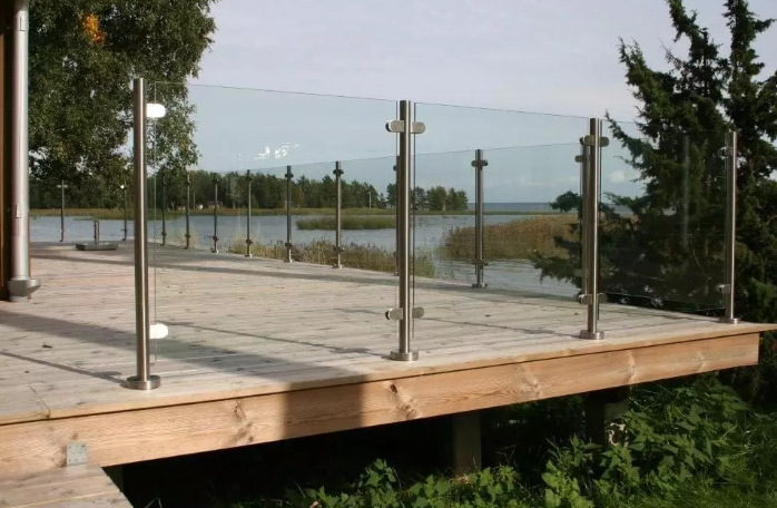 semi stainless steel glass railing handrail glass balustrade 