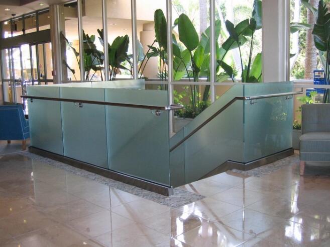 Stainless steel shoe base glass rails u channel glass railing frameless glass balustrade 