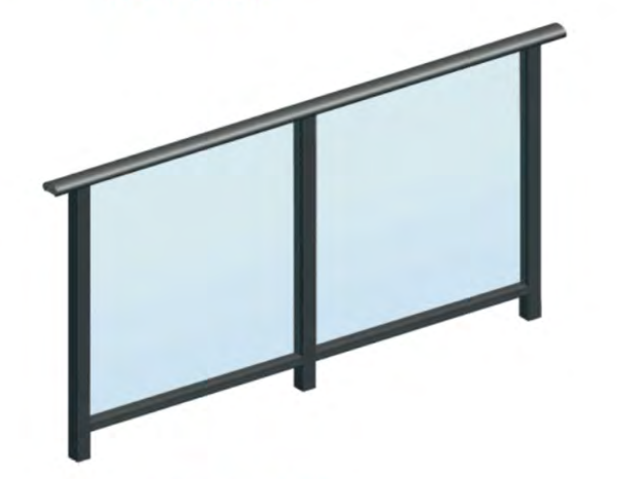 Aluminium frame glass balustrade
