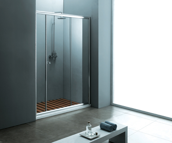 sliding shower door with tempered glass and aluminium channel 